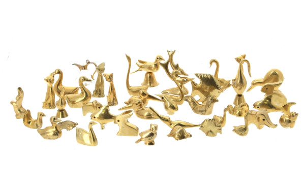 Collection de petits animaux en laiton d
