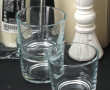 5 photophores en verre transparent, pair