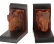 Paire de serre-livres en bois sculpté en