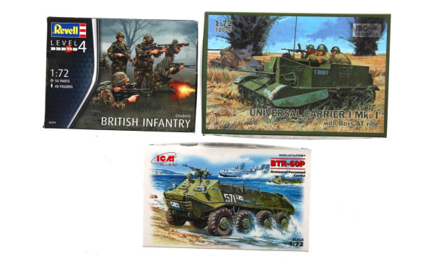 3 boites de maquettes 1/72 neuves (BTR-6