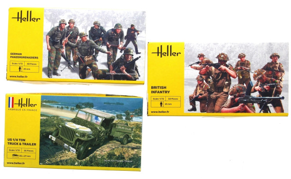 HELLER militaria - 3 boites de maquettes
