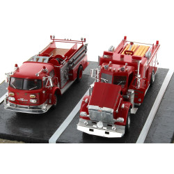 2 maquettes de camions de pompier améric