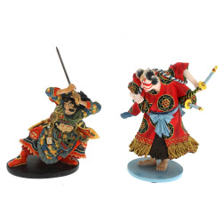 2 figurines en résine et poudre de marbr