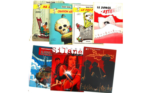 Lot de 21 BD diverses (sa c rouge Idefix