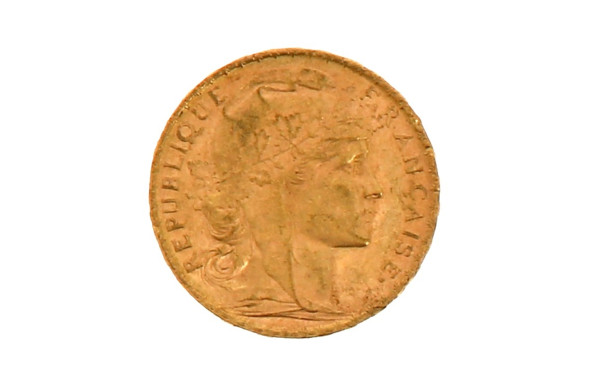 20 fr or 1905 poids 6,5 grs (non visible