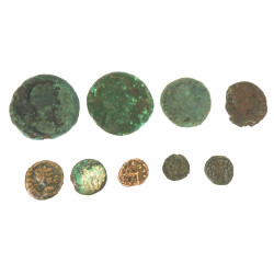 9 monnaies romaines, en l'état