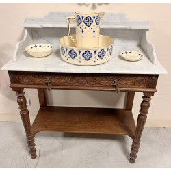 Table de toilette plateau marbre et néce