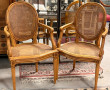 Paire de fauteuils en bois fruitier et c