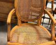 Paire de fauteuils en bois fruitier et c