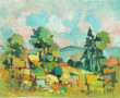 Roger HAROT (1928-2003) "Paysage aux tro