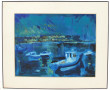 Ecole Française fin Xxème "Bateaux au mo