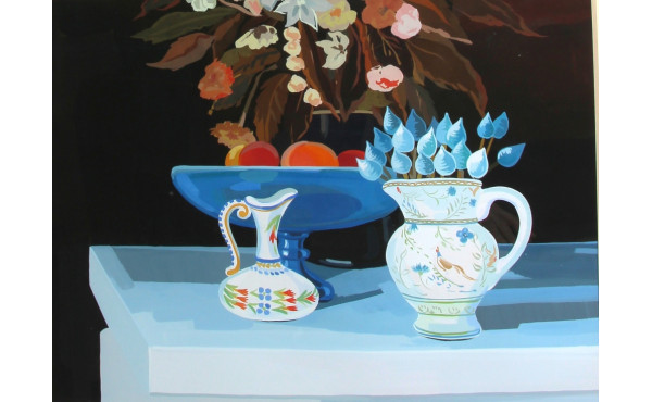 P.ROUX (Xxème) "Nature morte à la coupe 