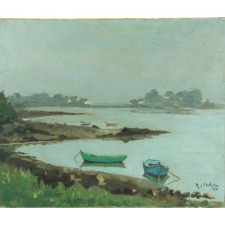 R.L. FEVRE (Xxème) "Barques au mouillage