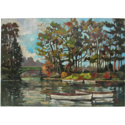 Roger HAROT (1928-2003) "Bord de rivière