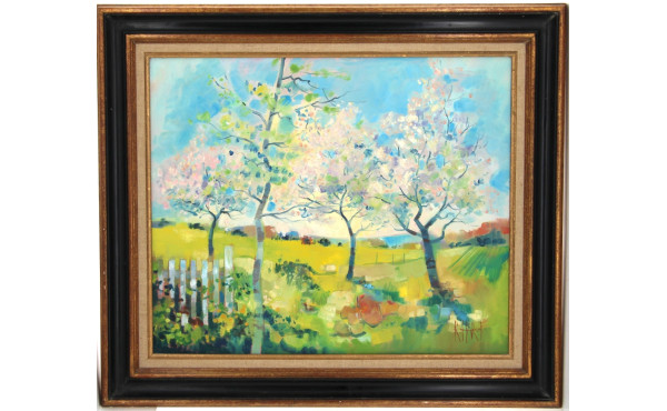 Roger HAROT (1928-2003) "Paysage de pré 