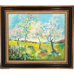 Roger HAROT (1928-2003) "Paysage de pré 