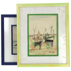 Raymond SCUILLER (Xxème) Lot de 2 aquare