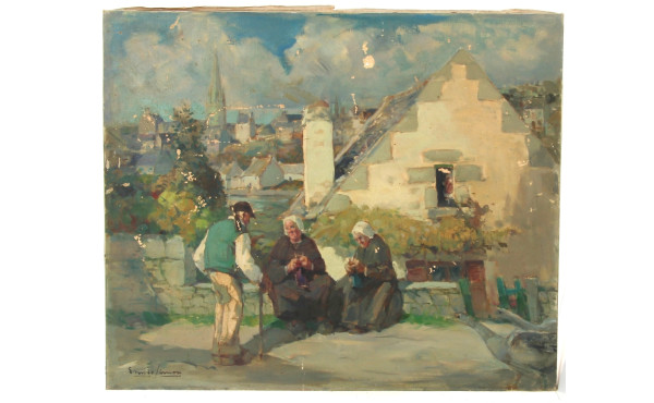 Emile SIMON (1890-1976) "Les tricoteuses