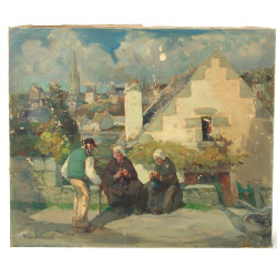 Emile SIMON (1890-1976) "Les tricoteuses