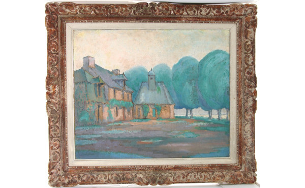 Louis DELETTRE (XXème) "Manoir en Bretag