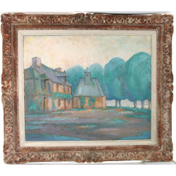 Louis DELETTRE (XXème) "Manoir en Bretag