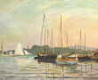 Claude DEBOURGES (Xxème) "Bateaux au mou