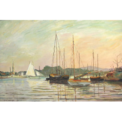 Claude DEBOURGES (Xxème) "Bateaux au mou