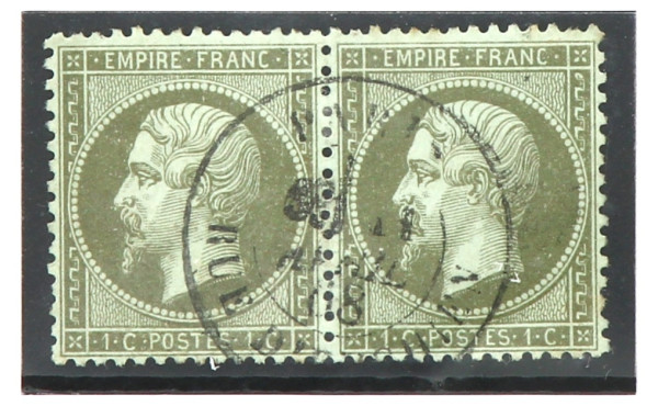 FRANCE - Paire de TP n° 19 oblitéré Pari