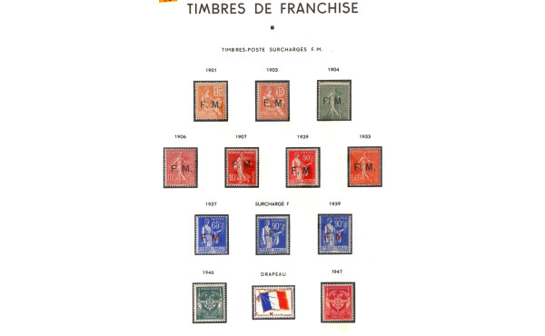 FRANCHISE MILITAIRE n° 1 à 13 neufs avec