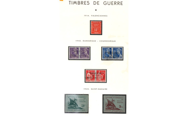 TIMBRES DE GUERRE neufs avec charnières 