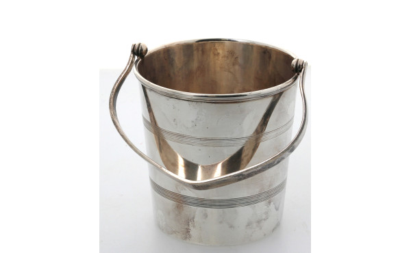 Seau à glace à anse en métal argenté ang