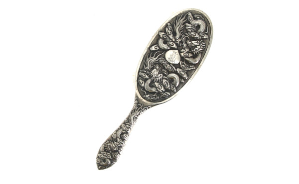 Monture de brosse en argent, travail ind