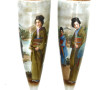 JAPON - Paire de vases d'applique en por