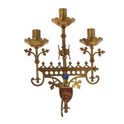 Applique d'église à 3 bras de lumière en
