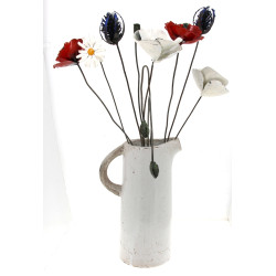 Bouquet de fleurs en métal peint, proven