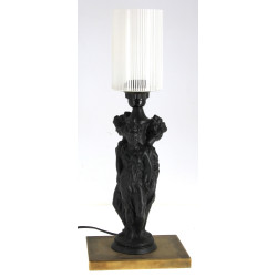 Lampe décorative en métal patiné noir à 