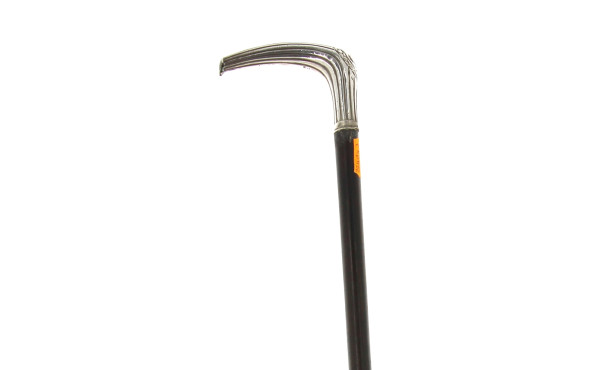 Canne ancienne à pommeau en argent. L 89