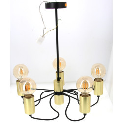 Suspension moderne à 5 bras de lumière. 