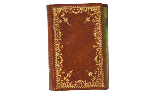 Etui à bloc notes en cuir frappé or, mai