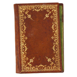 Etui à bloc notes en cuir frappé or, mai