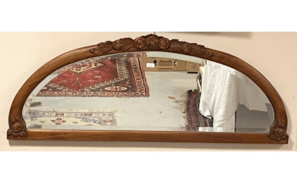 Grand miroir forme demi-lune encadrement