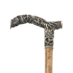 Parapluie ancien, pommeau en argent à dé