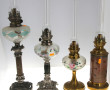 Lot de 4 lampes à pétrole avec 4 verres 