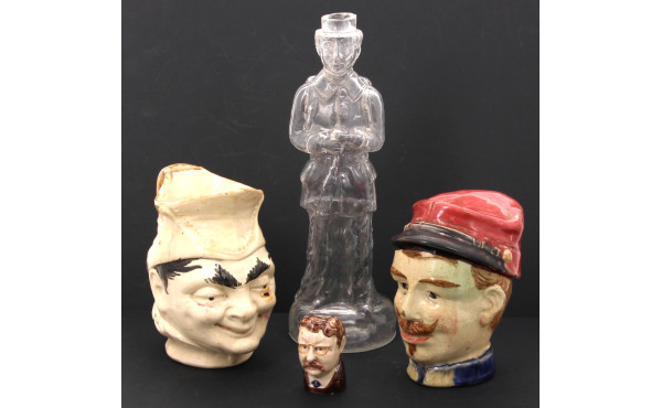 Lot XIXème comprenant un pot à tabac en 