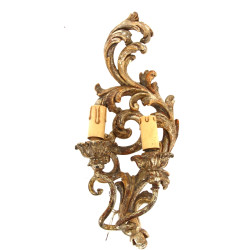 Applique rocaille en bois sculpté et mét