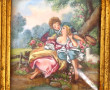 "Scène galante", miniature peinte à la m