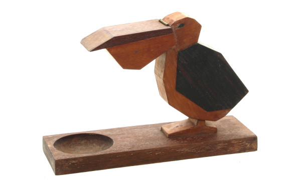 Service fumeur (?) en bois en forme de p