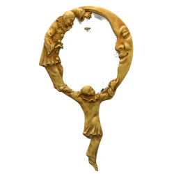 Face à main en laiton à décor de 2 Pierr