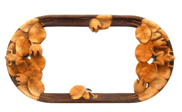 Surtout de table de forme ovale en bois 