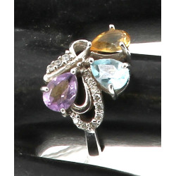 Bague en argent 925ème sertie d'une amét